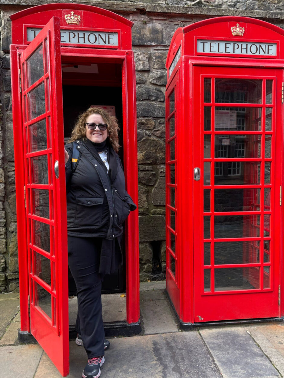 Travel Agent Pamela Swafford at Edinburgh Castle, Scotland