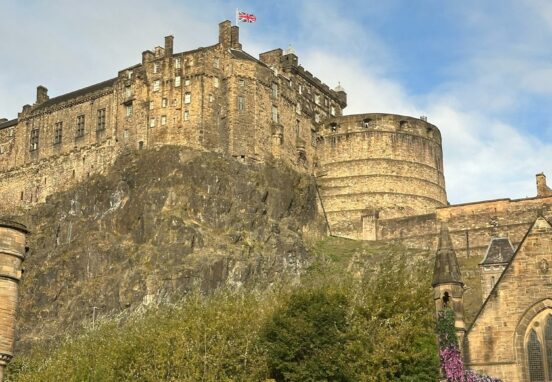 Edinburgh Castle exterior view from below, key stop when planning your first UK trip