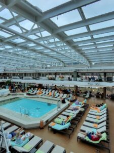 Caribbean cruise ship deck,