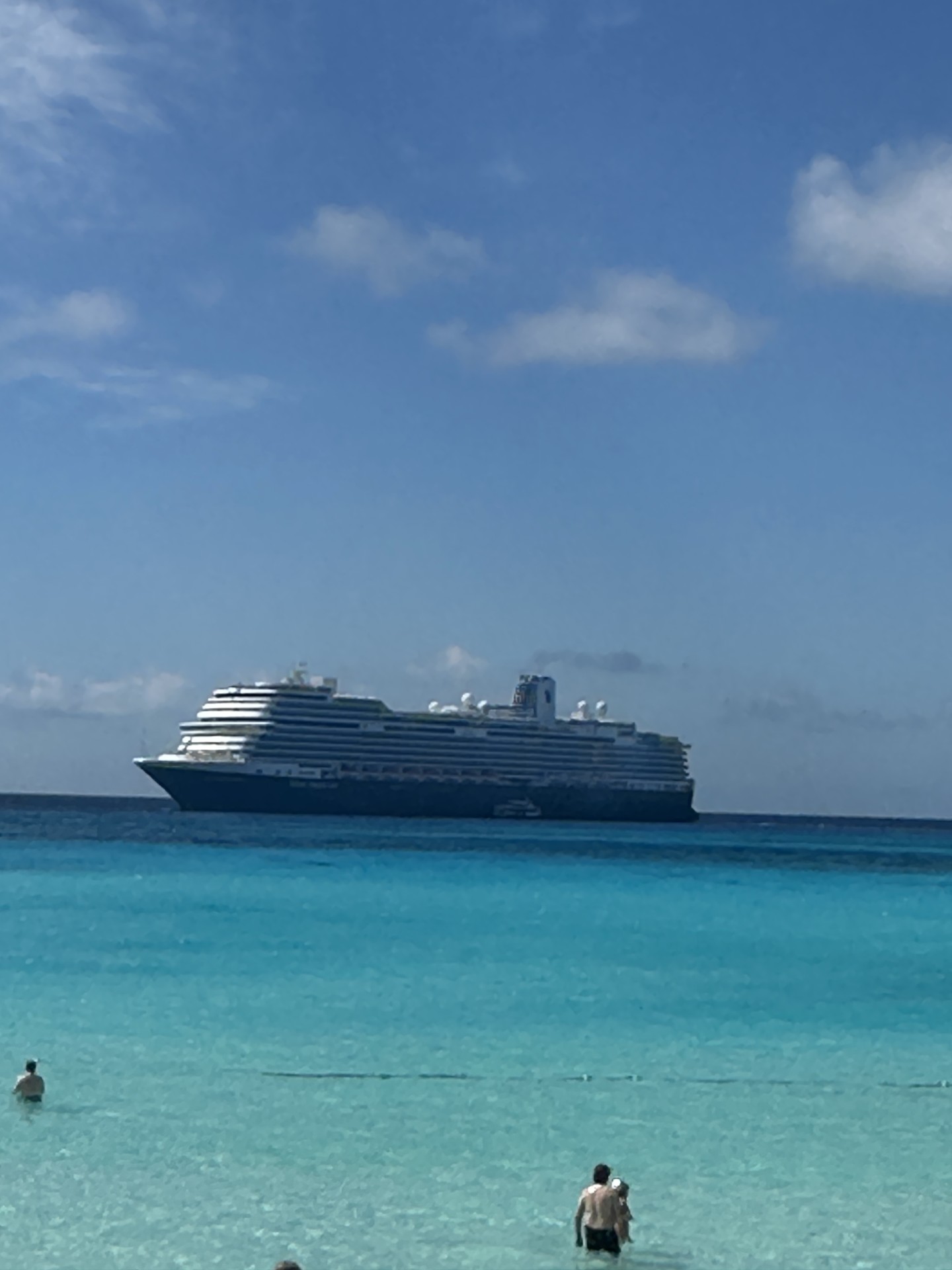 Holland America Nieuw Statendam cruise ship seen from Half Moon Cay