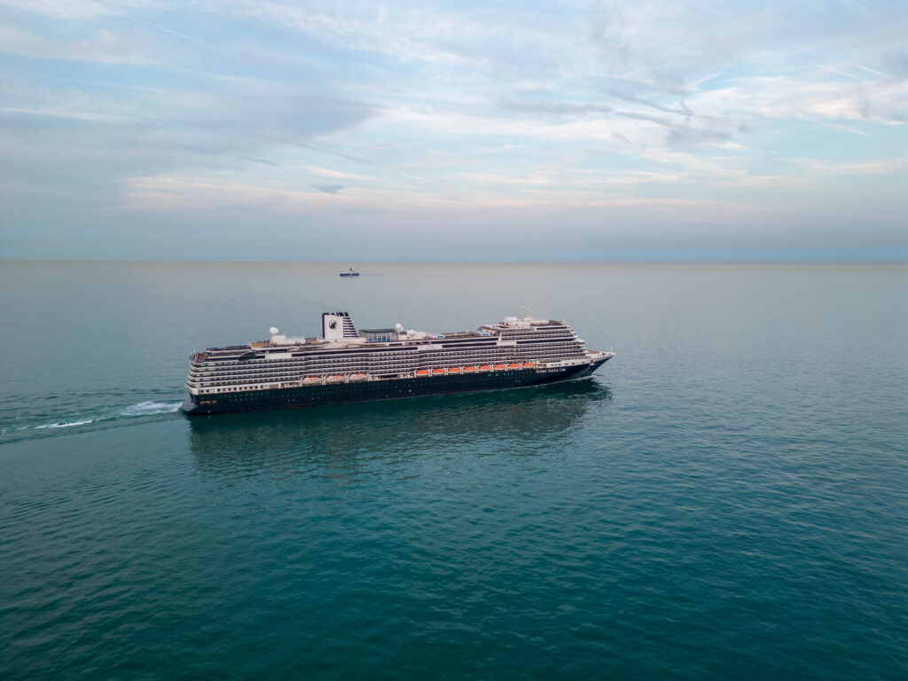 Nieuw Statendam cruise ship departing Dover for a British Isles sailing